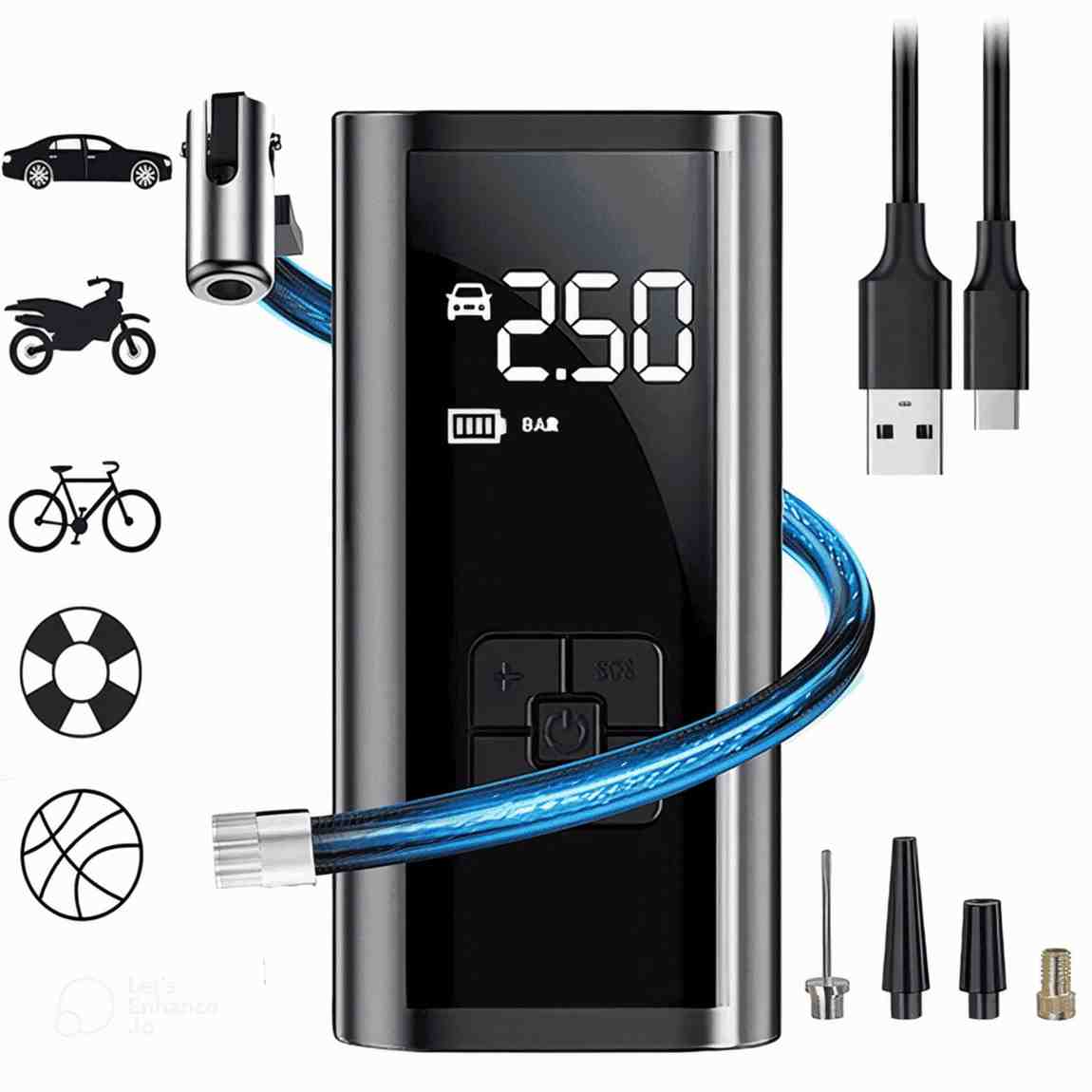Portable Air Compressor, cordless and powerful