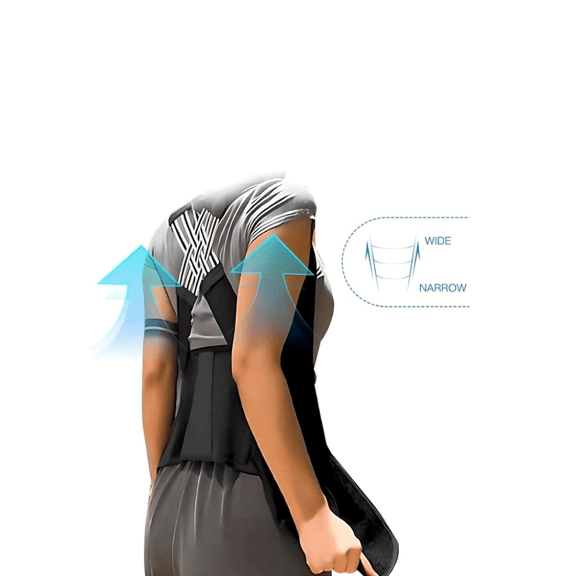 Invisible back posture brace for spine alignment and shoulder correction